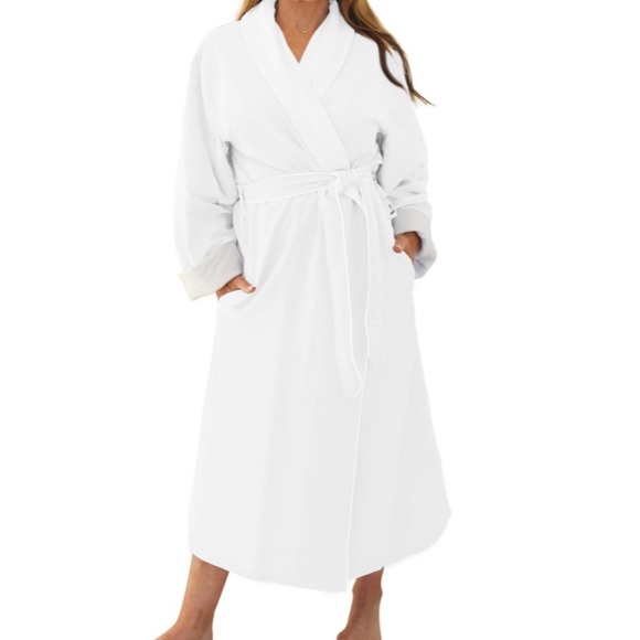 H2 Home Collection Microfiber Spa Robe in White Size Small-Medium - Picture 3 of 9